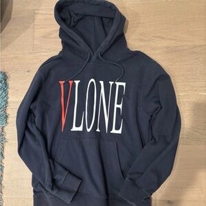 VLONE Men's Navy and Red Hoodie Sweater